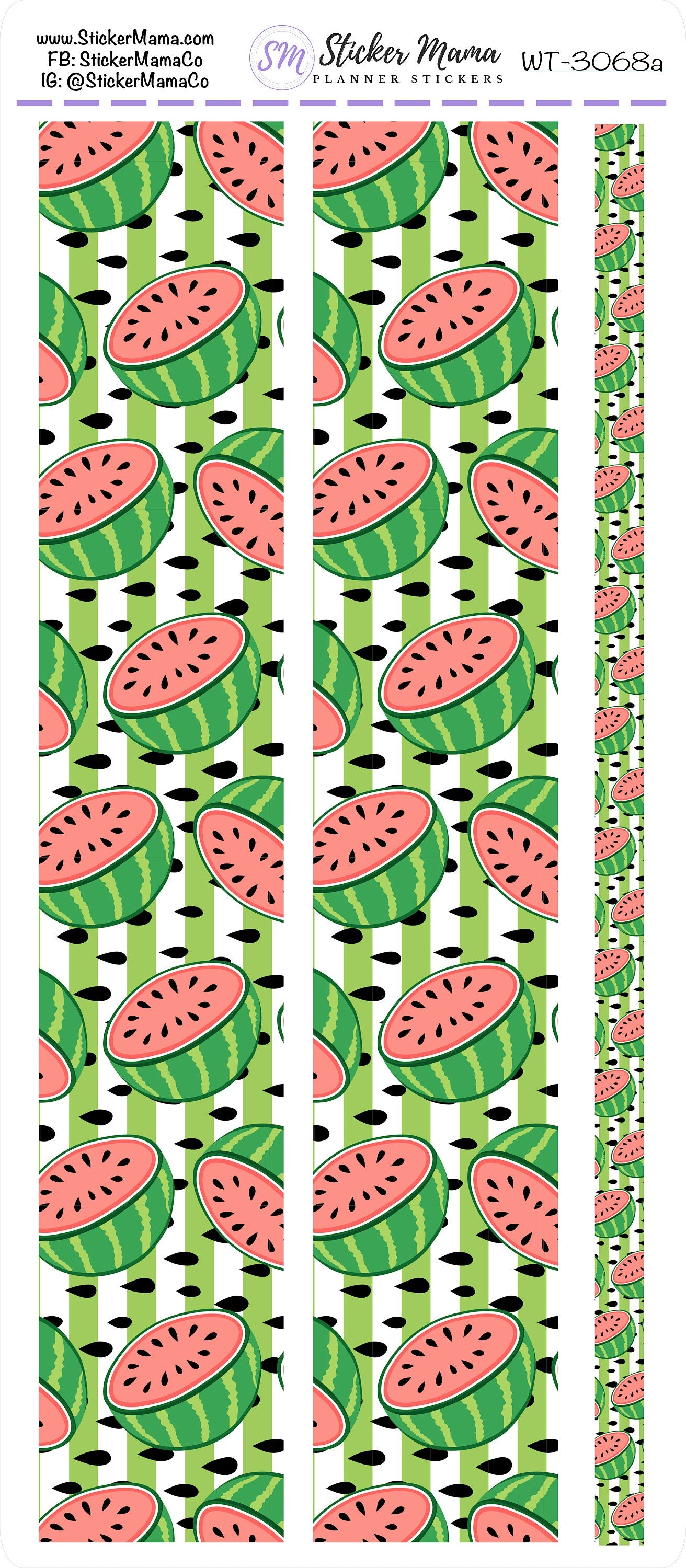 W-3068 - WASHI STICKERS - Watermelon - Planner Stickers - Washi for Planners