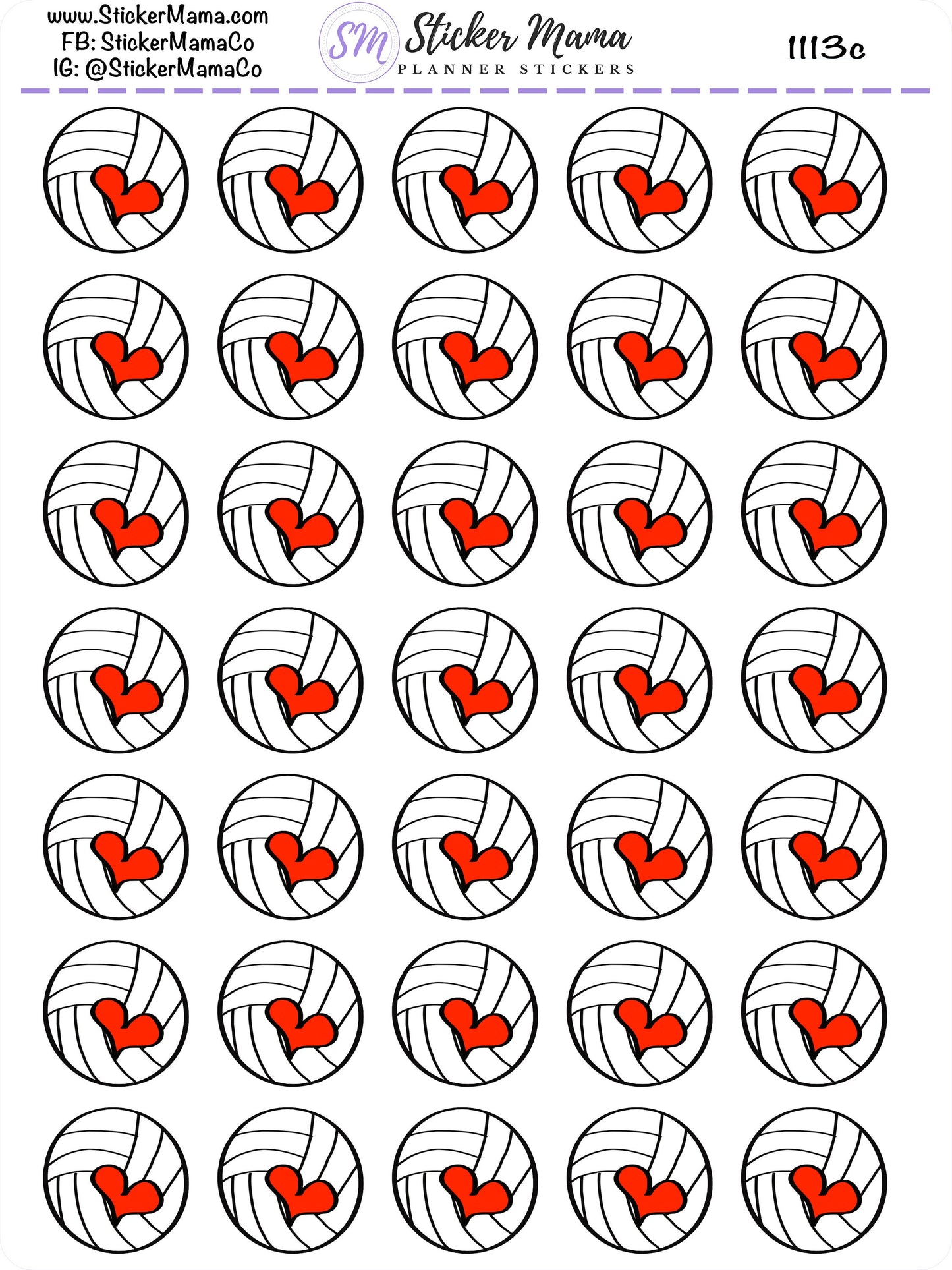 SS-1113 - DOODLE VOLLEYBALL Planner Stickers  - Volleyball Stickers - Volleyball Games - Volleyball Practice