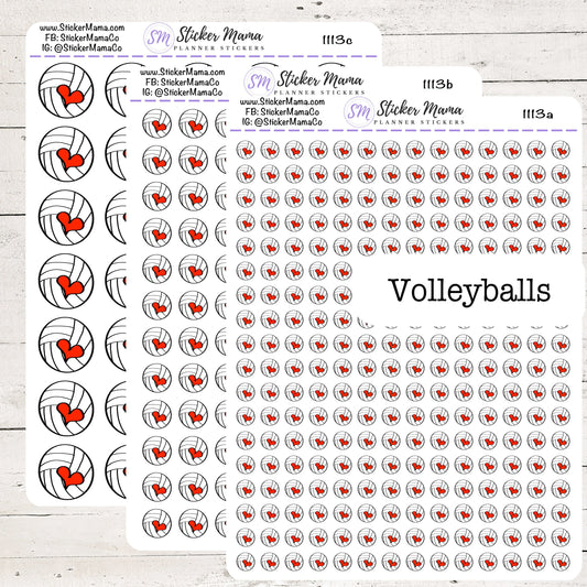 SS-1113 - DOODLE VOLLEYBALL Planner Stickers  - Volleyball Stickers - Volleyball Games - Volleyball Practice