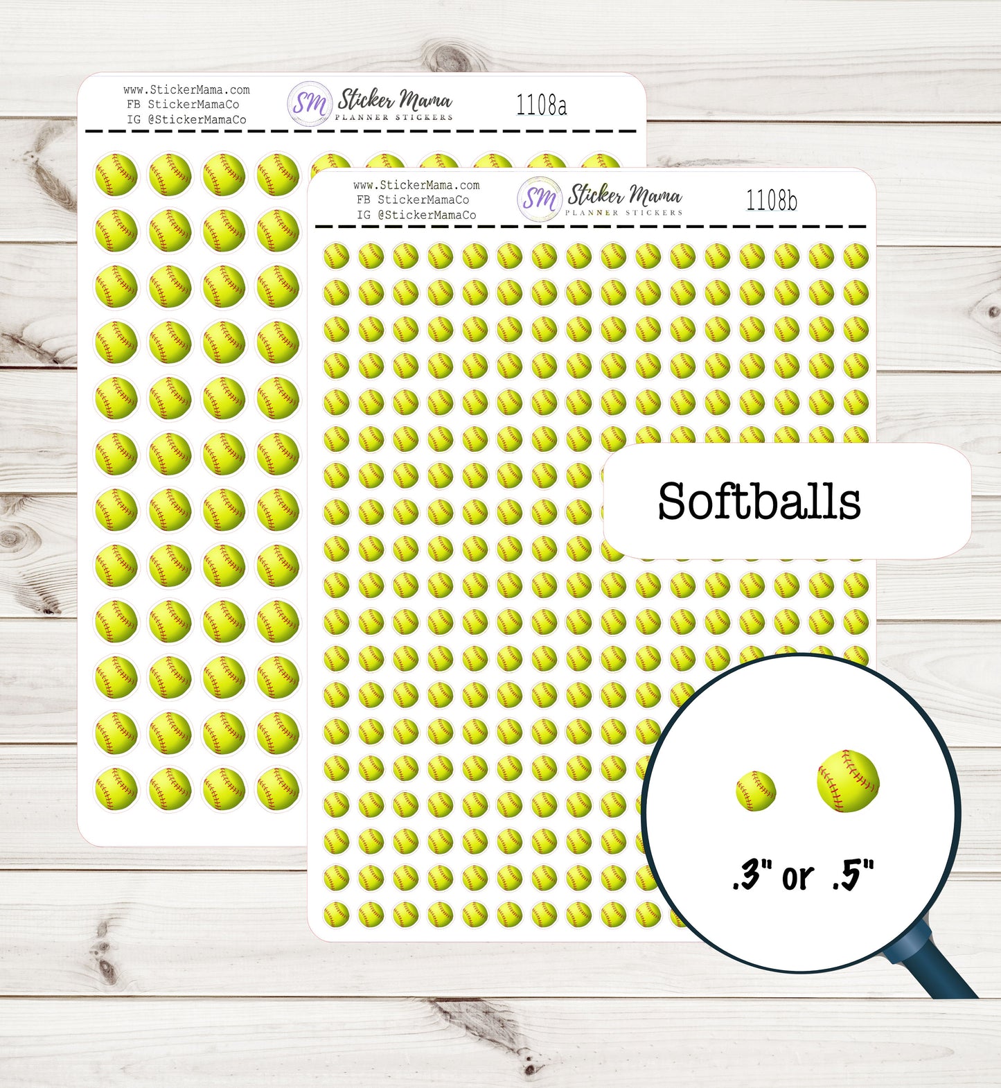 SOFTBALL PLANNER Stickers SS-1108 softball sticker kit stickers for softball sports stickers softball games softball practice