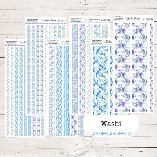 W-3074 - WASHI STICKERS - Bellfowers - Planner Stickers - Washi for Planners