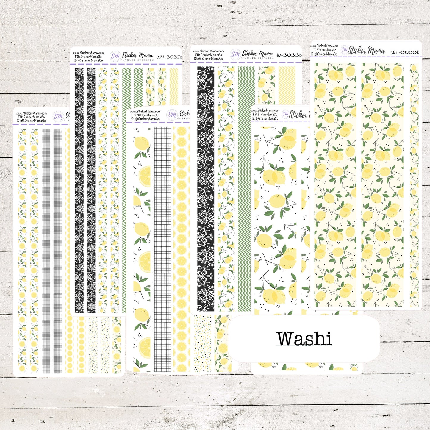 W-3033 - WASHI STICKERS - Lemons - Planner Stickers - Washi for Planners