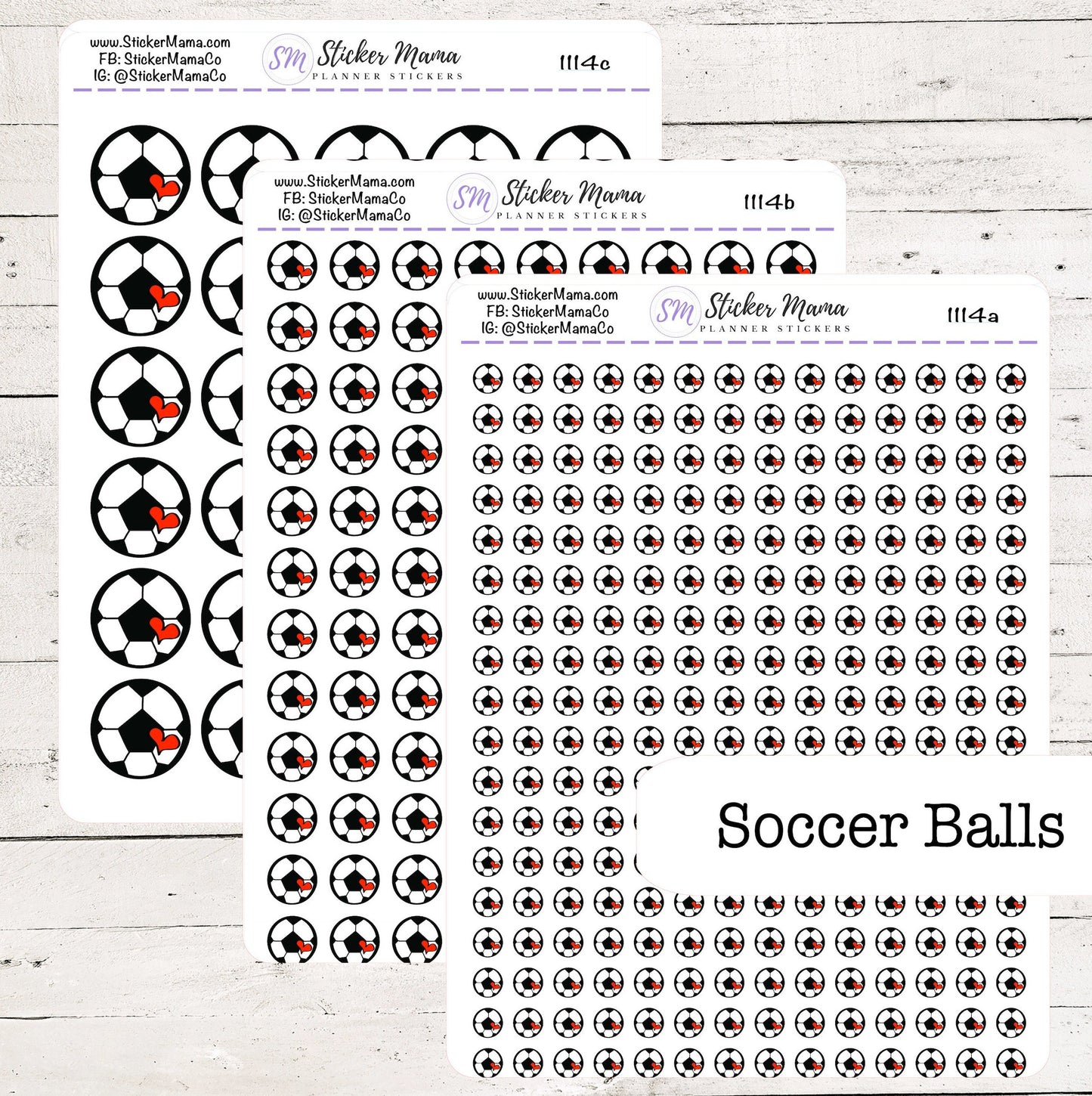 SS-1114 - DOODLE SOCCER Ball Planner Stickers  - Soccer Stickers - Soccer Games - Soccer Practice