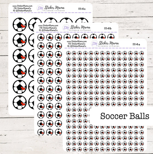 SS-1114 - DOODLE SOCCER Ball Planner Stickers  - Soccer Stickers - Soccer Games - Soccer Practice