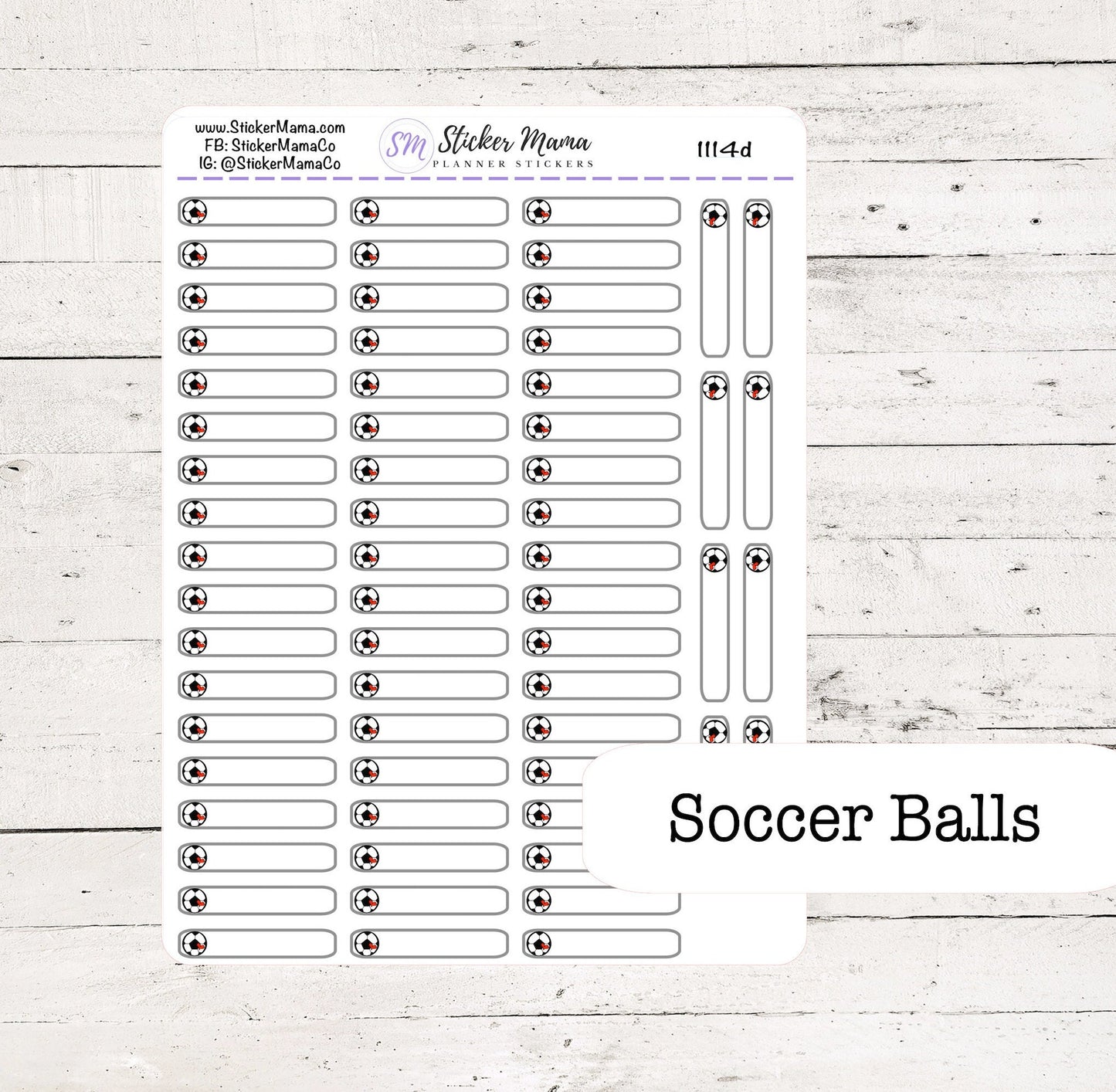 SS-1114d - DOODLE SOCCER Balls Planner Label Stickers  - Soccer Stickers - Soccer Games - Soccer Practice