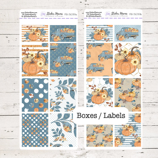 FB-3039 - FULL BOX Stickers - Pumpkin Patch - Planner Stickers - Full Box for Planners