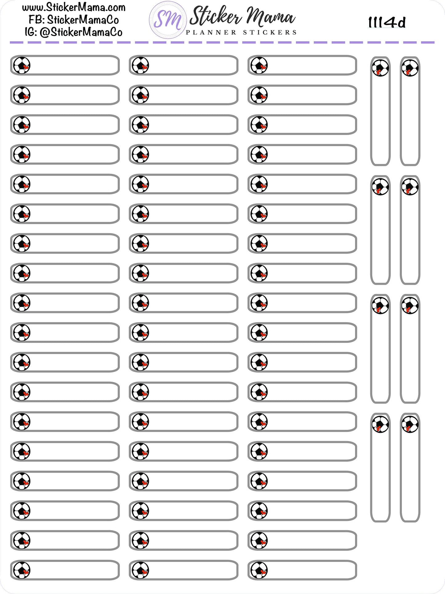 SS-1114d - DOODLE SOCCER Balls Planner Label Stickers  - Soccer Stickers - Soccer Games - Soccer Practice