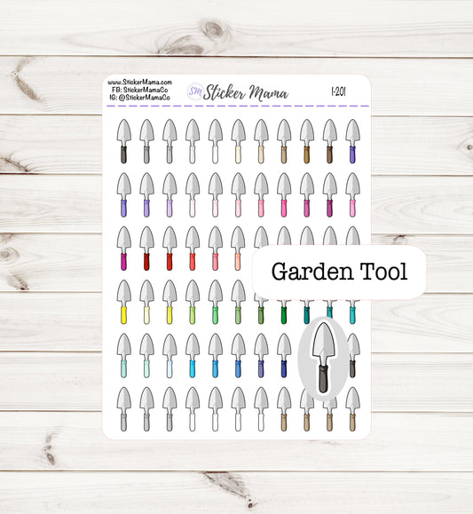 GARDEN TOOLS PLANNER Stickers I-201 - Garden Shovel Stickers   - Stickers for Gardening