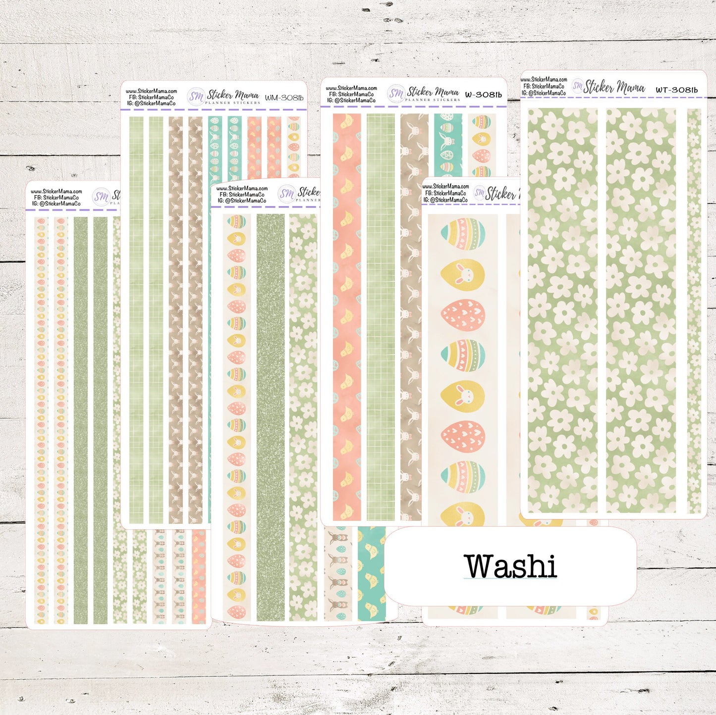 W-3081 - WASHI STICKERS - Easter Cheer - Planner Stickers - Washi for Planners