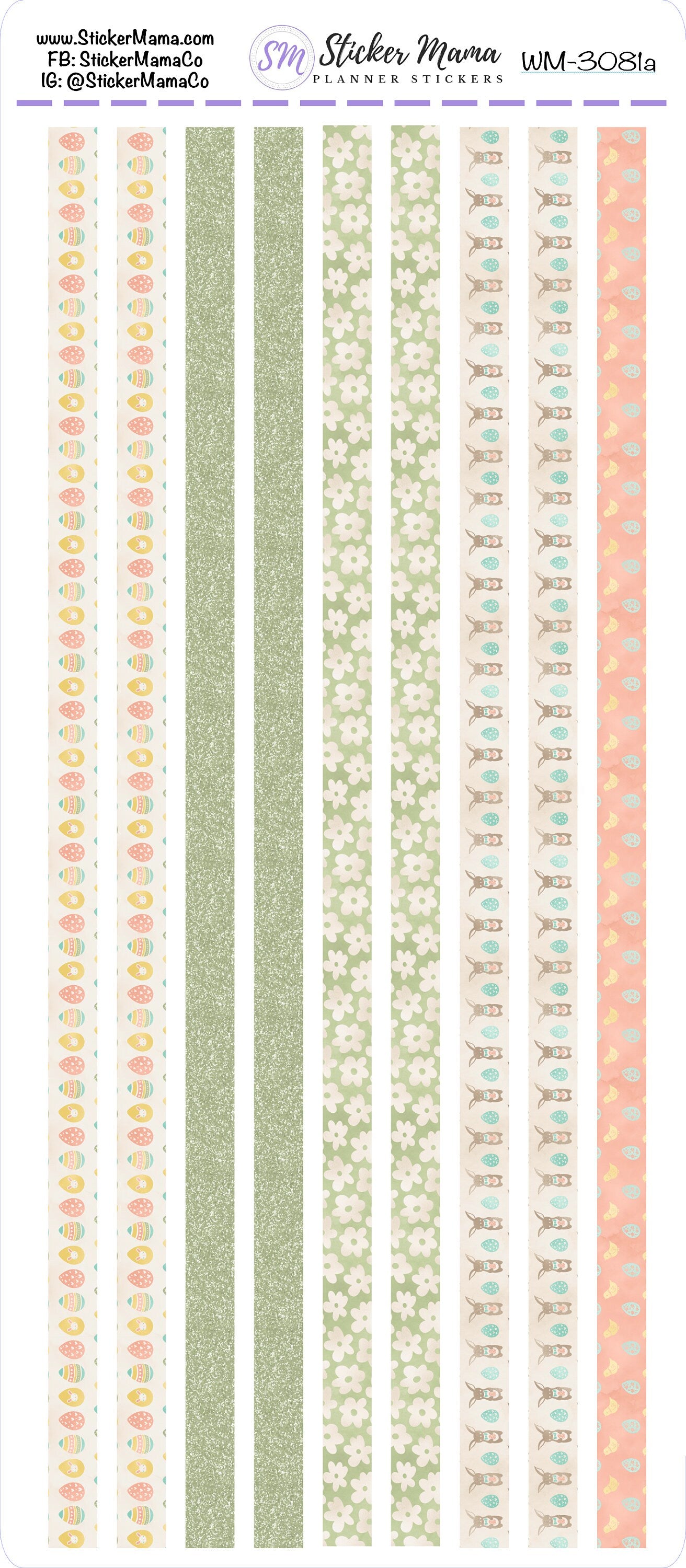 W-3081 - WASHI STICKERS - Easter Cheer - Planner Stickers - Washi for Planners