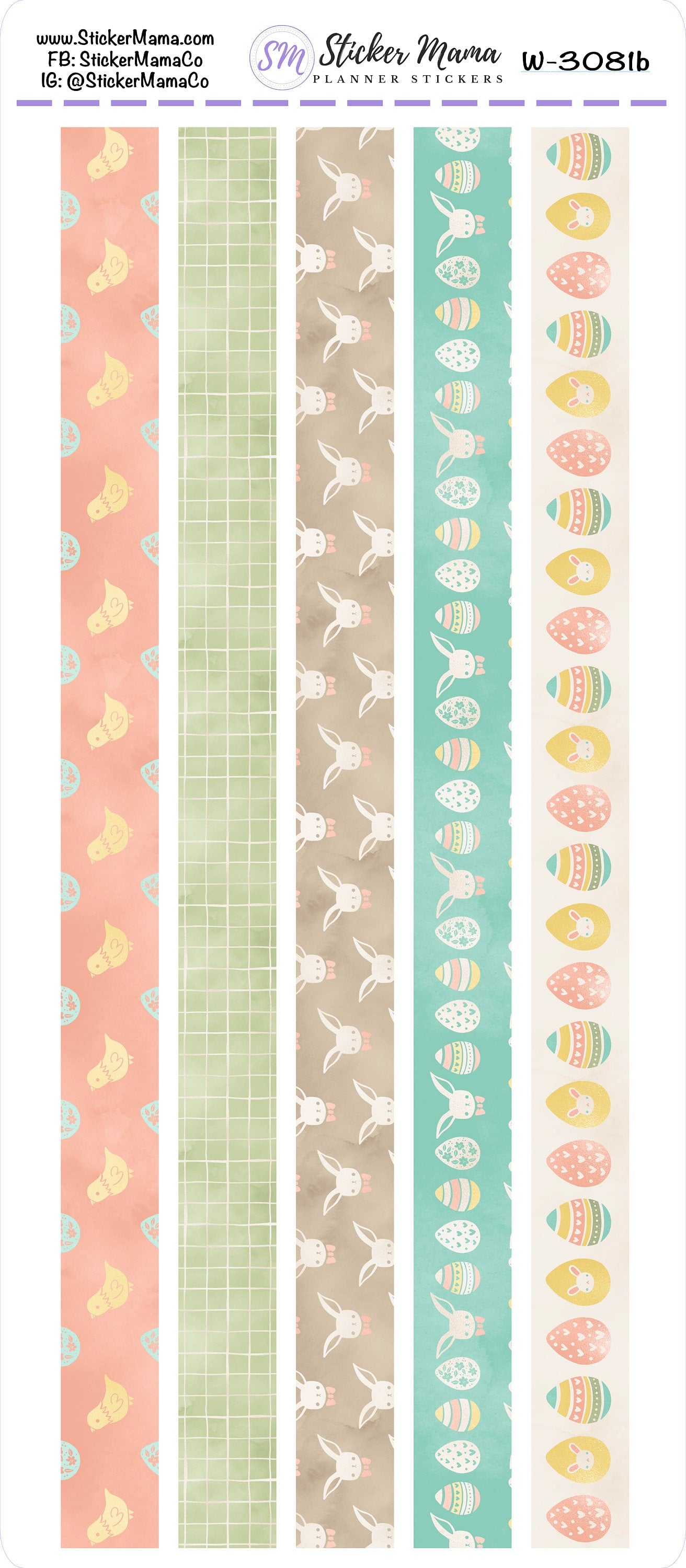 W-3081 - WASHI STICKERS - Easter Cheer - Planner Stickers - Washi for Planners