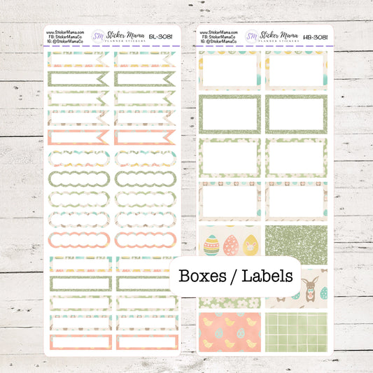 BL-3081 - HB-3081 BASIC Label Stickers - Easter Cheer - Half Boxes - Planner Stickers - Full Box for Planners