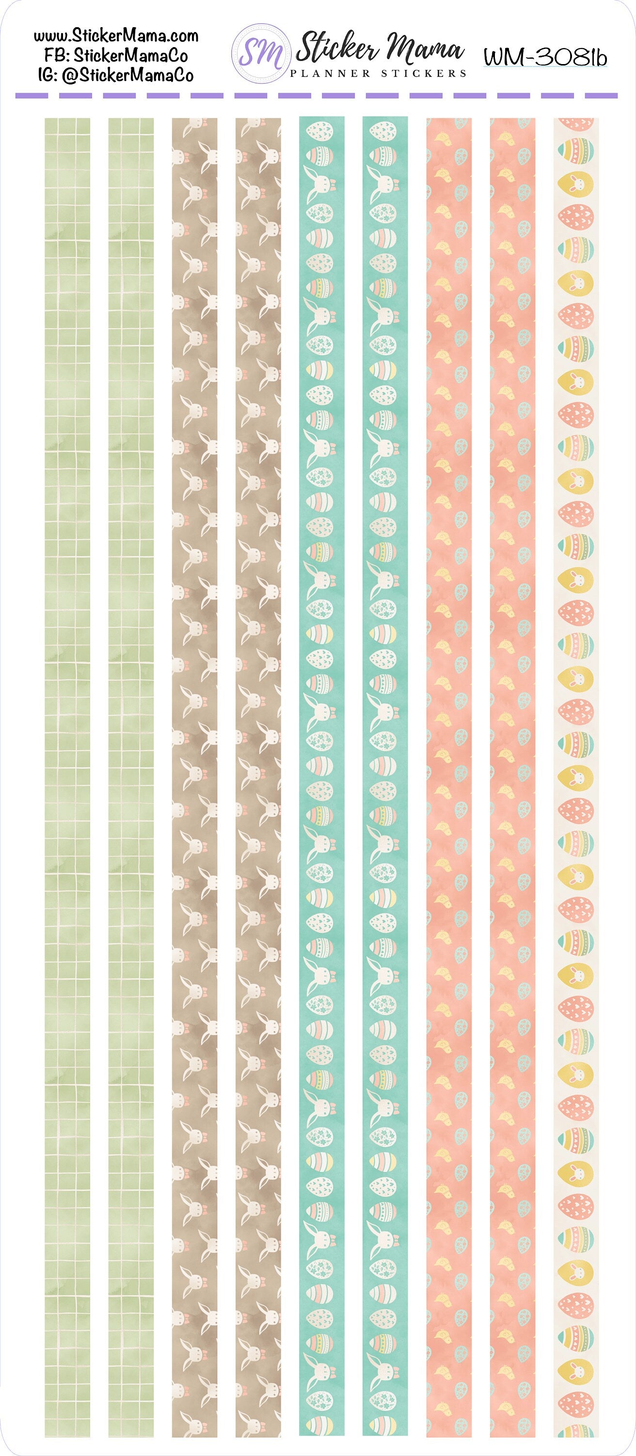 W-3081 - WASHI STICKERS - Easter Cheer - Planner Stickers - Washi for Planners