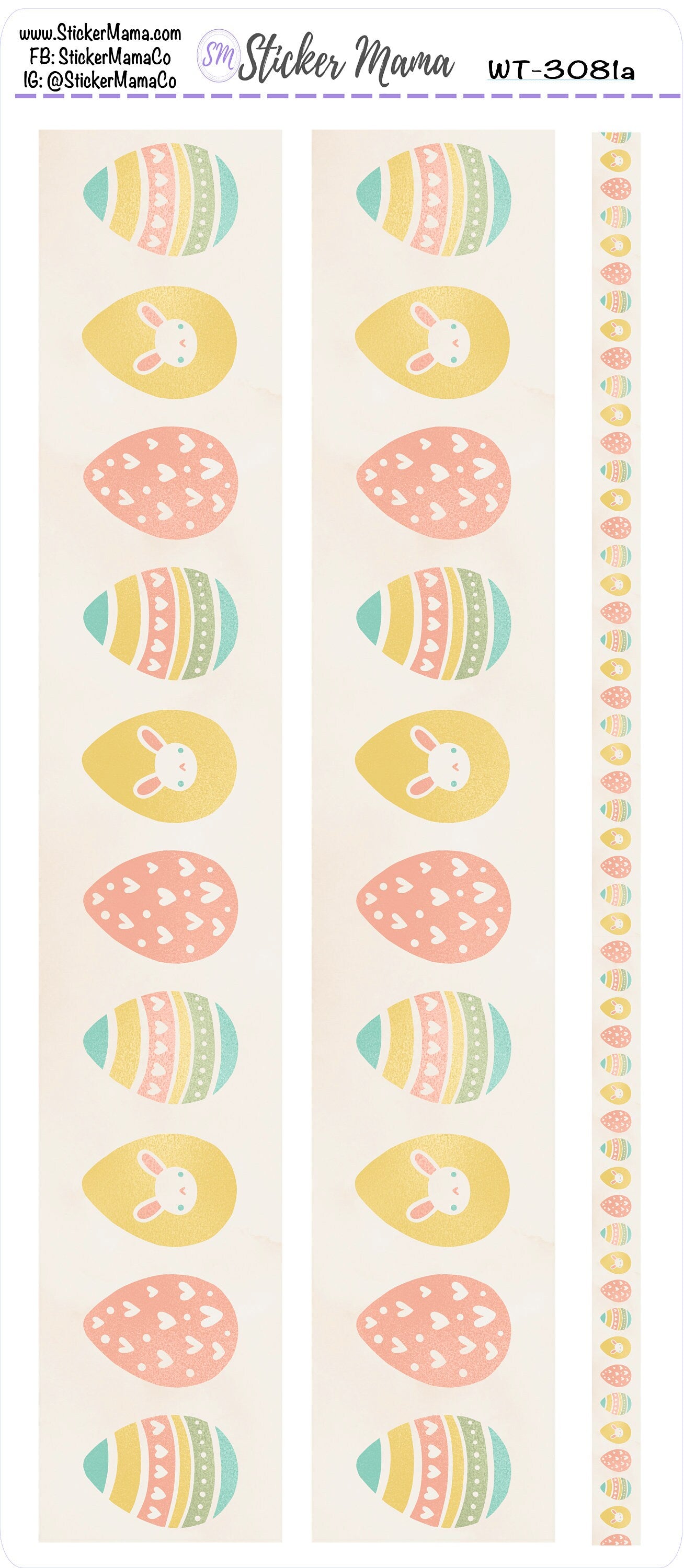 W-3081 - WASHI STICKERS - Easter Cheer - Planner Stickers - Washi for Planners