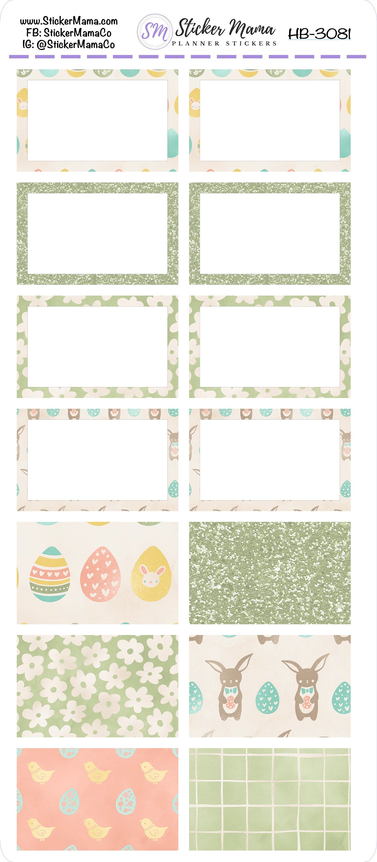 BL-3081 - HB-3081 BASIC Label Stickers - Easter Cheer - Half Boxes - Planner Stickers - Full Box for Planners