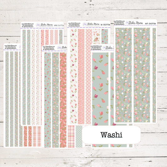 W-3075 - WASHI STICKERS - May Shabby Chic - Planner Stickers - Washi for Planners