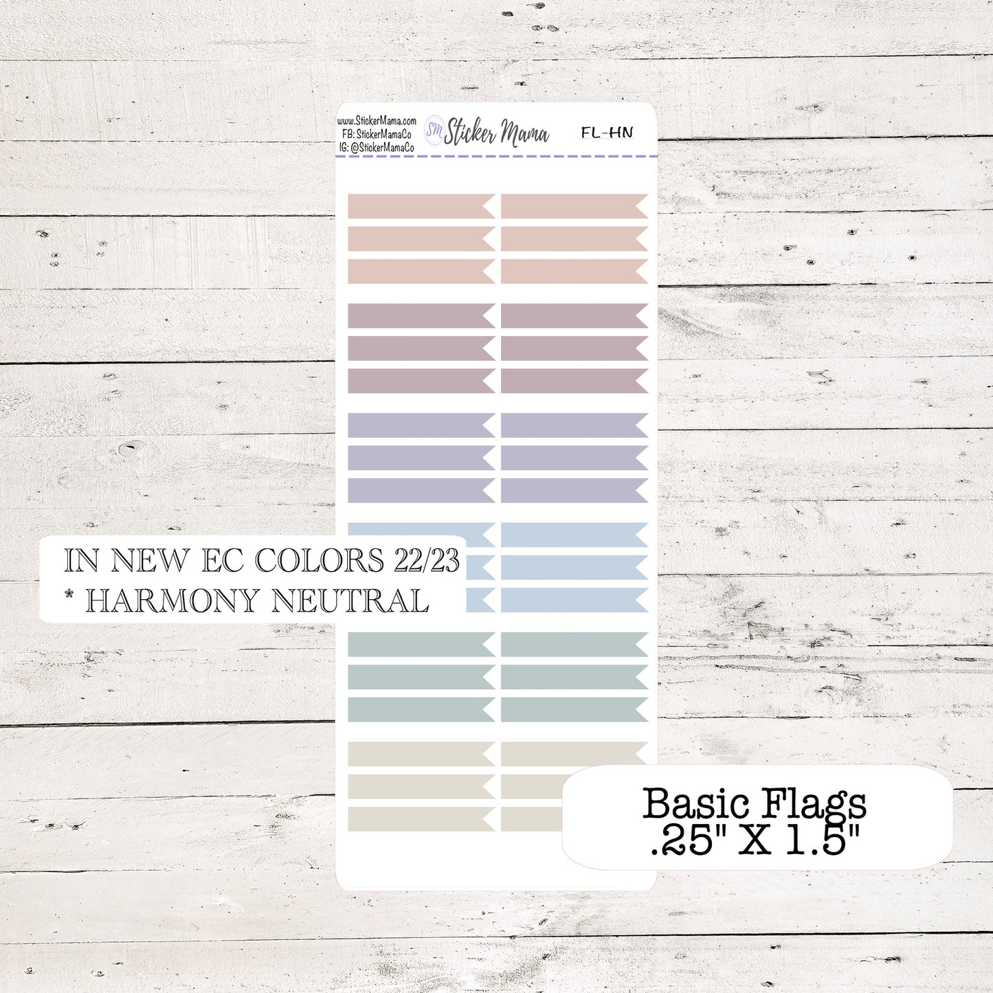 NEW ERIN CONDREN Colors Updated - Flags - In Bloom, Harmony, Harmony Neutral, Colorblends - Flag Stickers - Planner Stickers