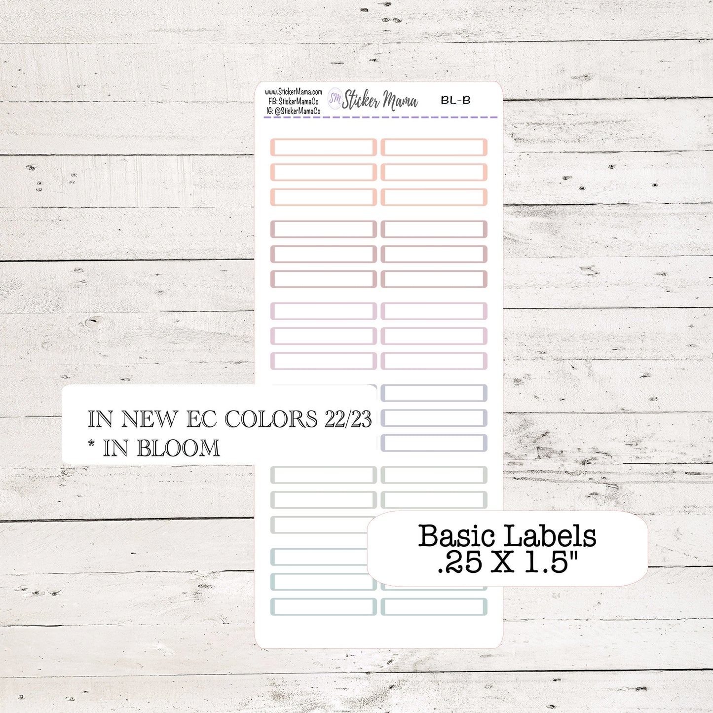 NEW ERIN CONDREN Colors - Update Basic Labels -  In Bloom, Harmony, Harmony Neutral, Colorblends - Basic Labels - Planner Stickers