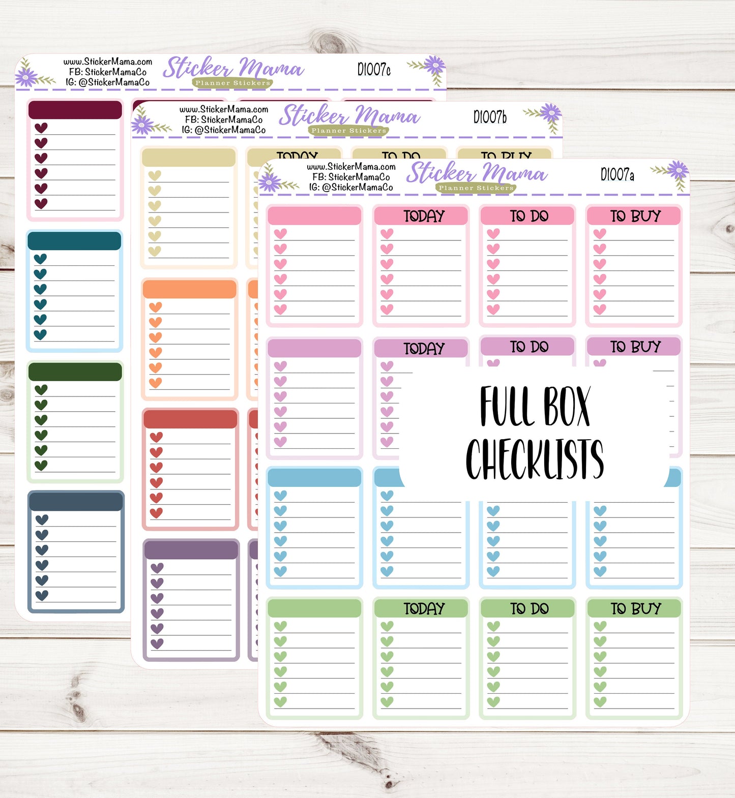 FD1007 || FULL BOX CHECKLIST Stickers || Checklist Stickers || Planner Stickers for Checklists