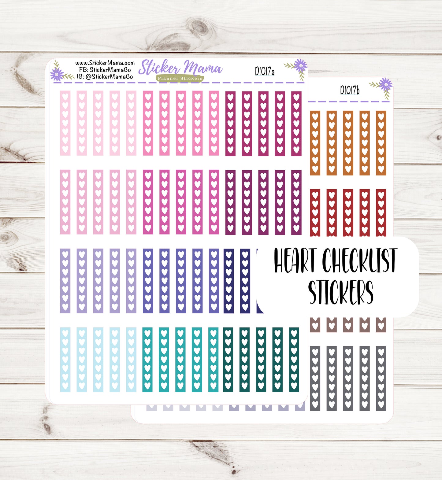 FD1017 || HEART CHECKLIST Stickers || Checklist Stickers || Planner Stickers for Checklists