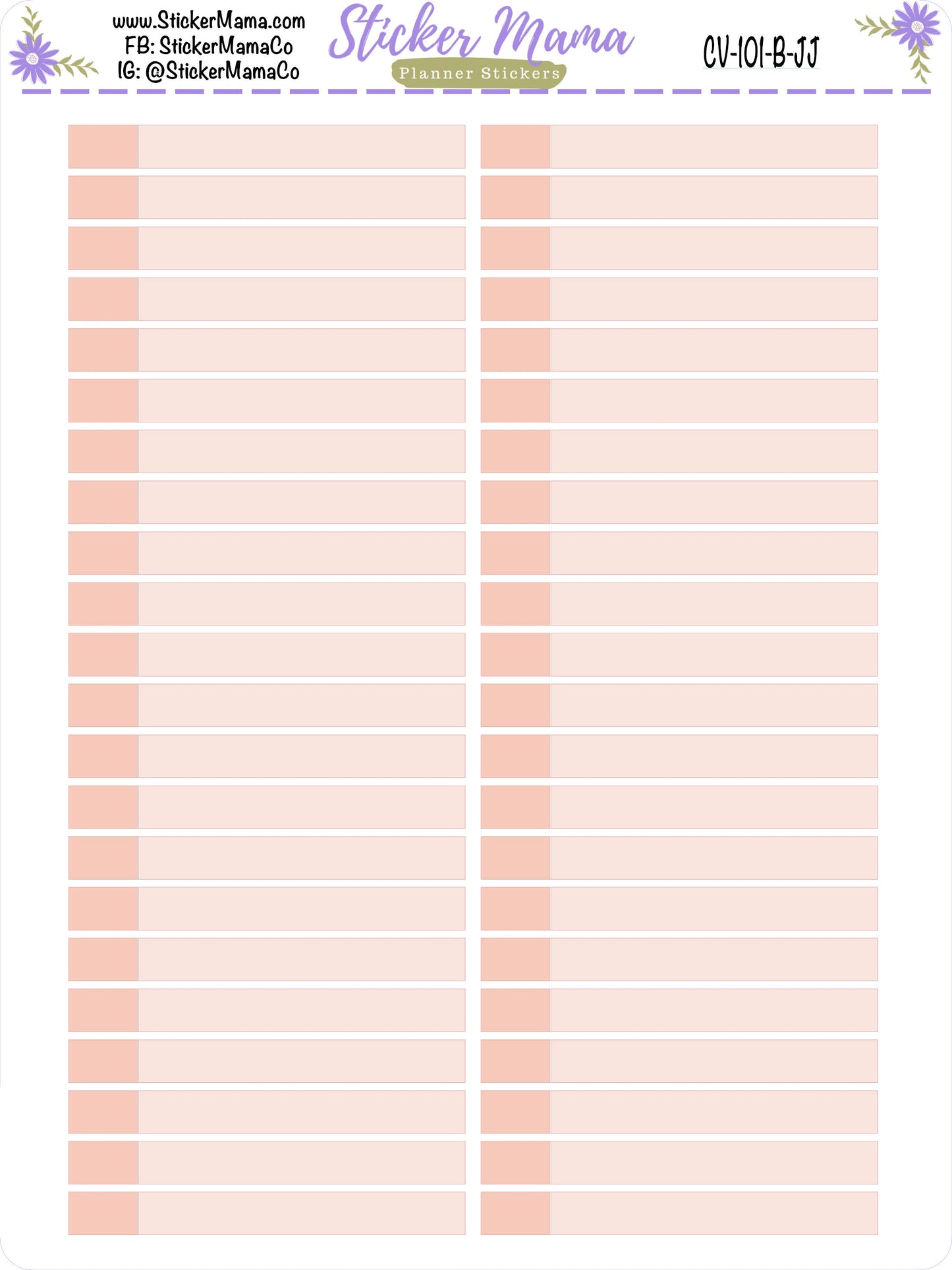 CV-101 TWO TONED Labels - In Bloom Erin Condren Compact Vertical - Bloom, Harmony, Harmony Neutral, Colorblends - Basic Labels - Planner