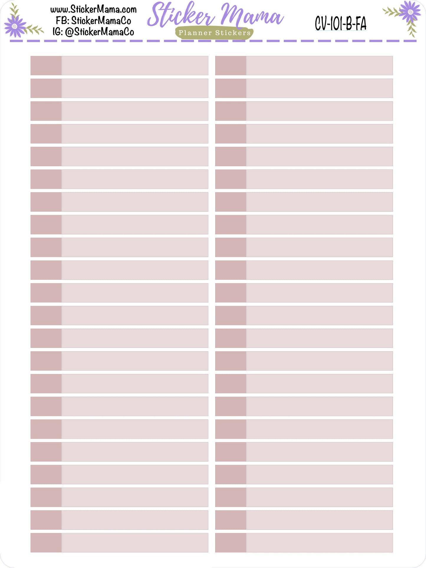 CV-101 TWO TONED Labels - In Bloom Erin Condren Compact Vertical - Bloom, Harmony, Harmony Neutral, Colorblends - Basic Labels - Planner