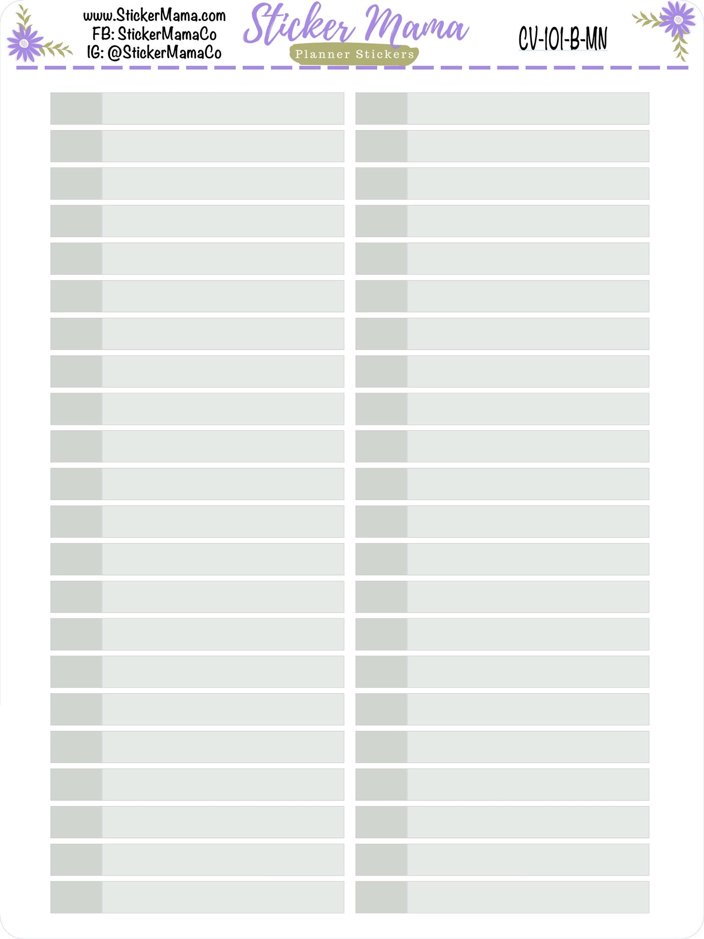 CV-101 TWO TONED Labels - In Bloom Erin Condren Compact Vertical - Bloom, Harmony, Harmony Neutral, Colorblends - Basic Labels - Planner