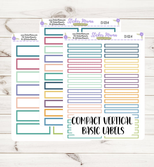 CV-102-104 BASIC LABELS - Harmony Erin Condren Compact Vertical - Harmony Basic Labels - Planner