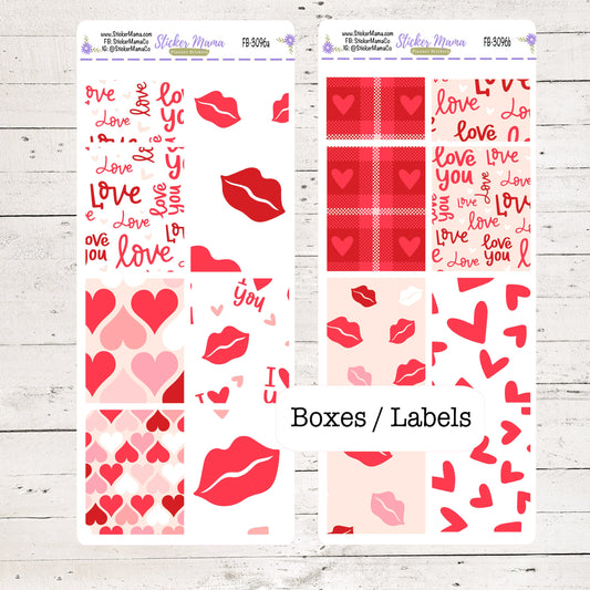 FB-3096 - FULL BOX Hearts 'n Kisses Stickers || Planner Stickers -|| Full Box for Planners