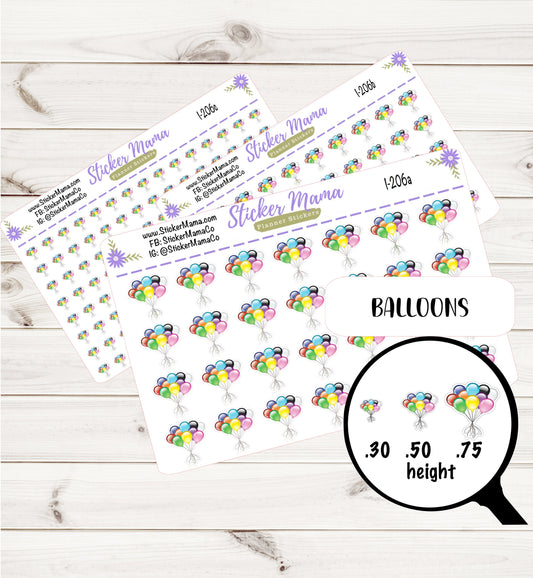 BALLOON PLANNER Stickers I-206 || Balloon Stickers || Stickers for Parties