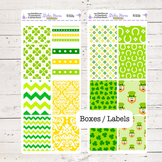 FB-3026 - FULL BOX St Patricks Day || Planner Stickers -|| Full Box for Planners