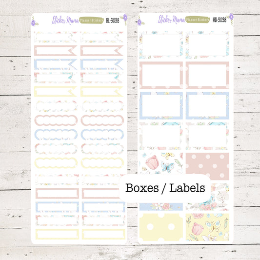 BL-3038 - HB-3038 "Easter Spring Time" || Basic Label Stickers || Half Boxes || Planner Stickers || Full Box Planners || Easter Sticker Kit