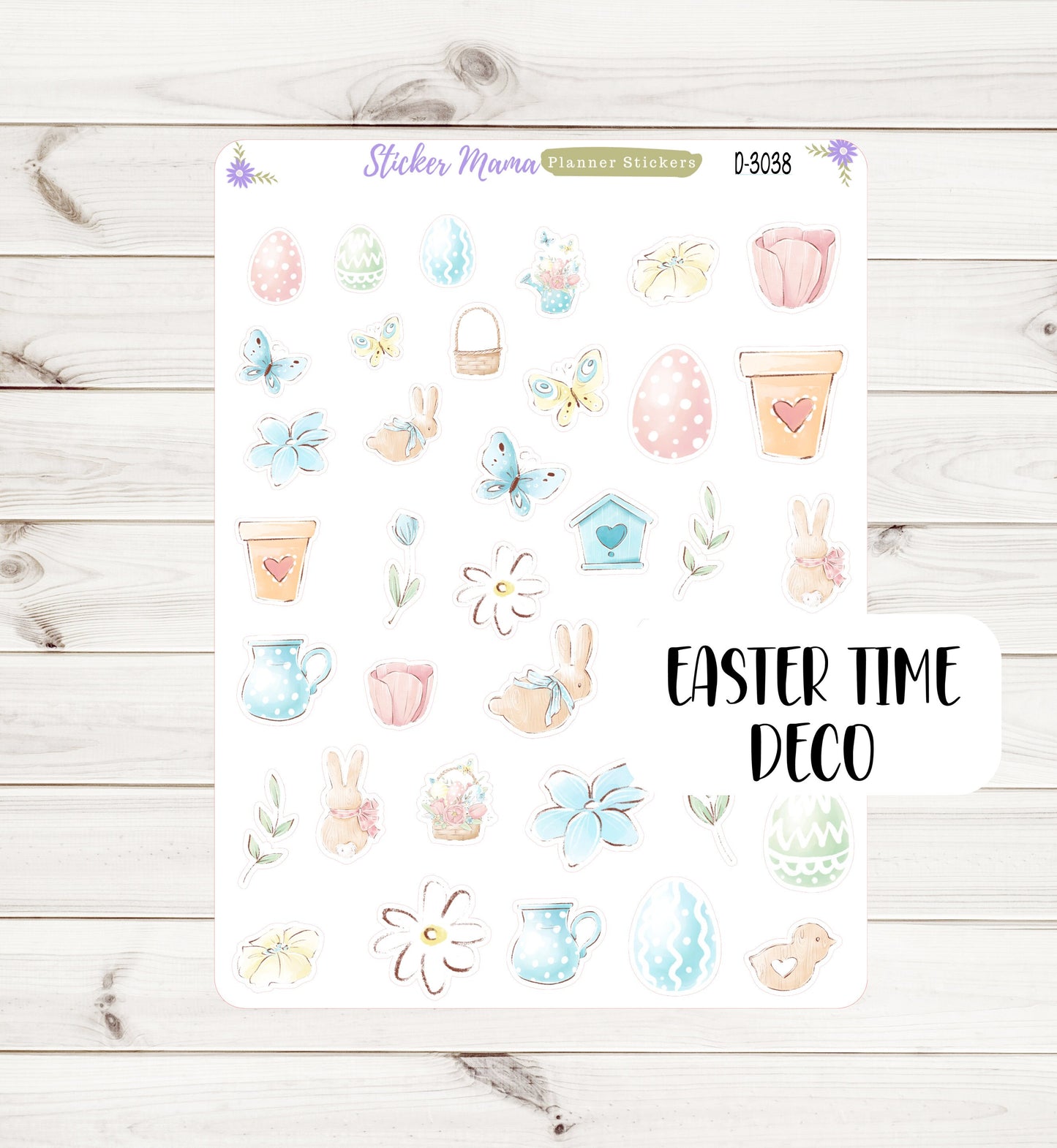 D-3038 "Easter Spring Time"  || Easter PLANNER STICKERS || Spring Stickers || Planner Stickers for Winter || Easter Planner Stickers