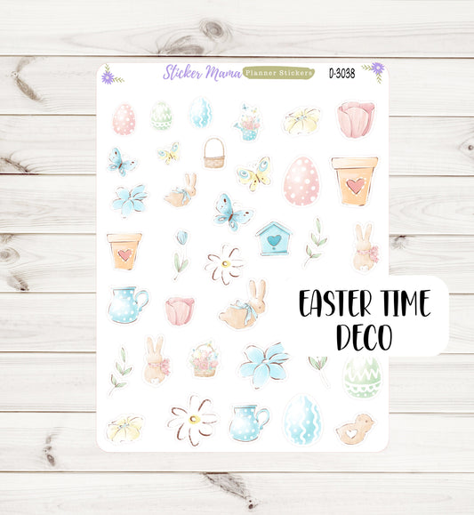 D-3038 "Easter Spring Time"  || Easter PLANNER STICKERS || Spring Stickers || Planner Stickers for Winter || Easter Planner Stickers