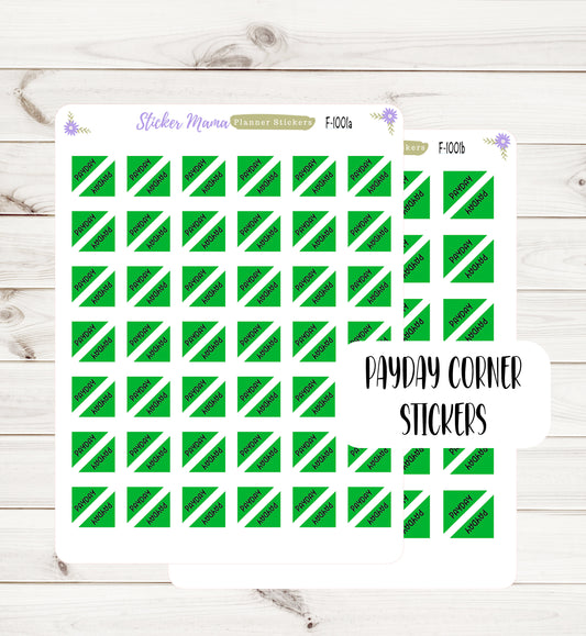 FD1001 - PAYDAY Corner STICKERS - Planner Stickers - Stickers for Planners