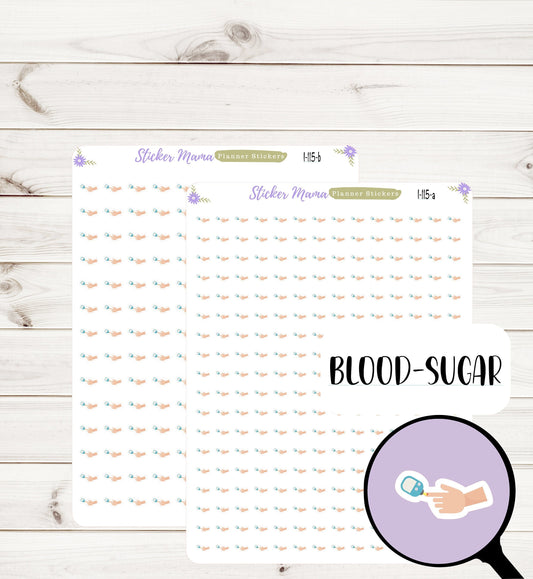 I-115 BLOOD SUGAR PLANNER Stickers || Sugar Stickers || Blood Sugar Stickers || Health Care Stickers