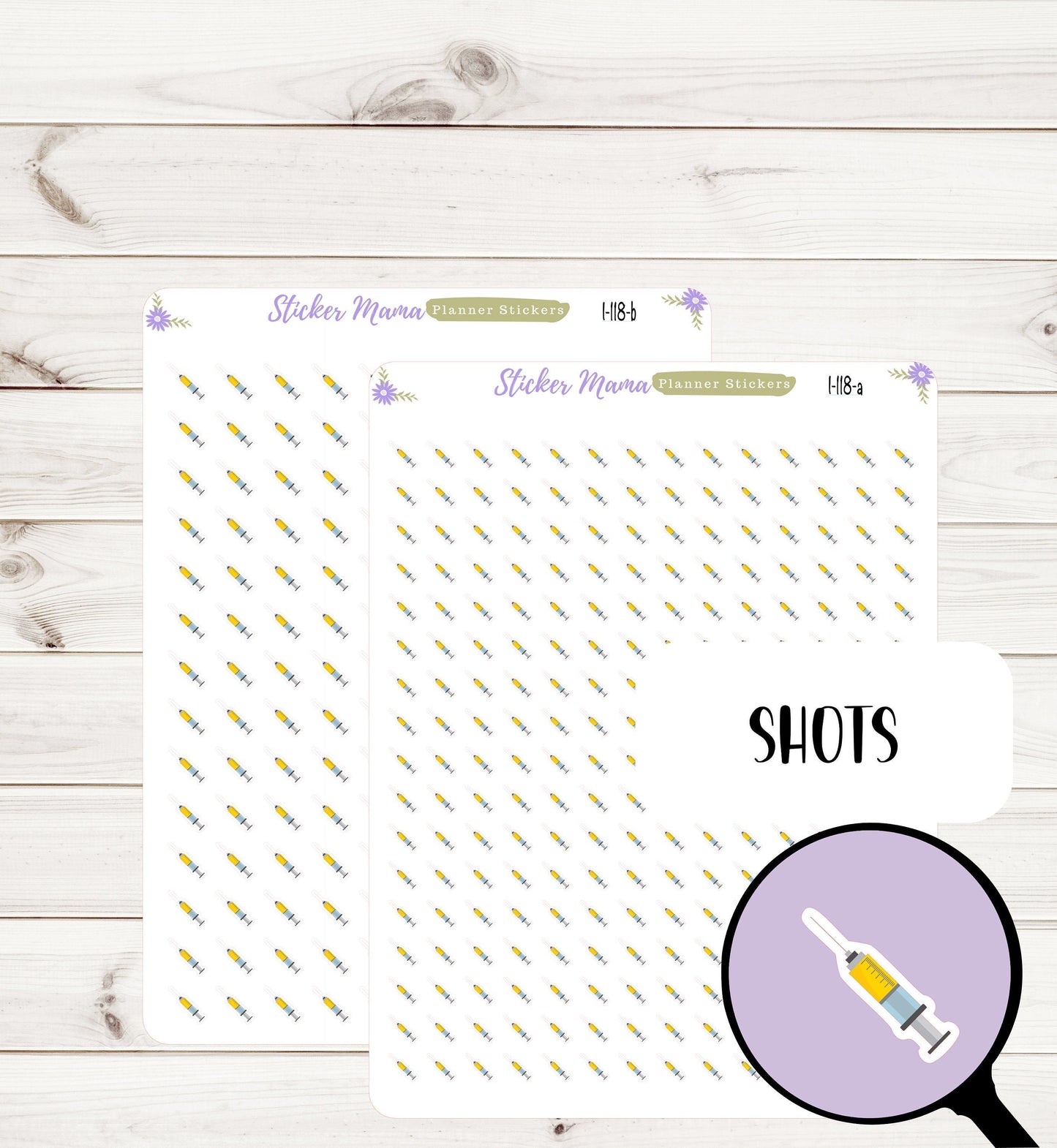 I-118 MEDICAL SHOTS PLANNER Stickers || Shots Stickers || Medical Shots Stickers || Health Care Stickers