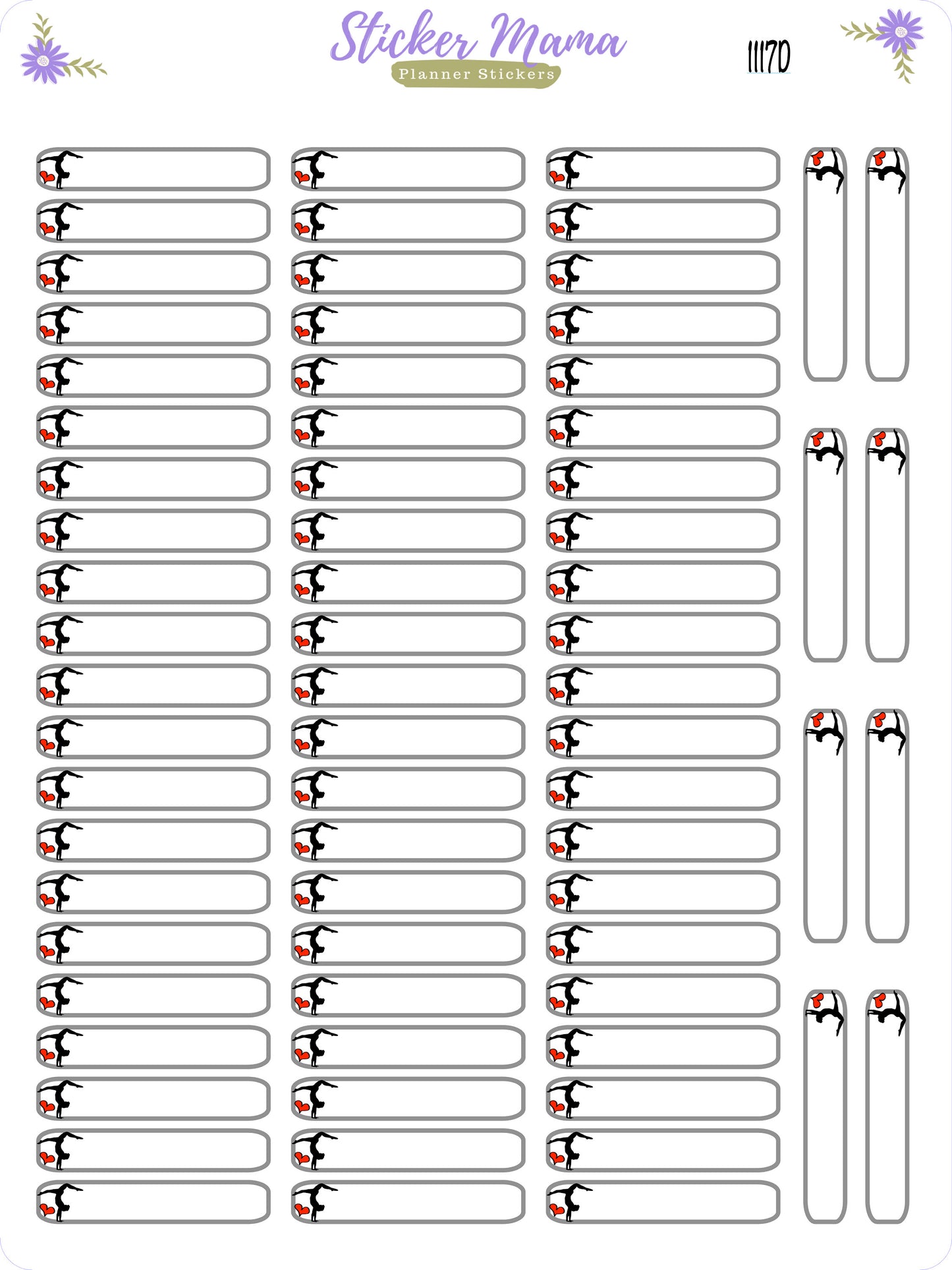 SS-1117d - TUMBLING Planner Stickers  - Tumbling Stickers - Tumbling Practice Stickers