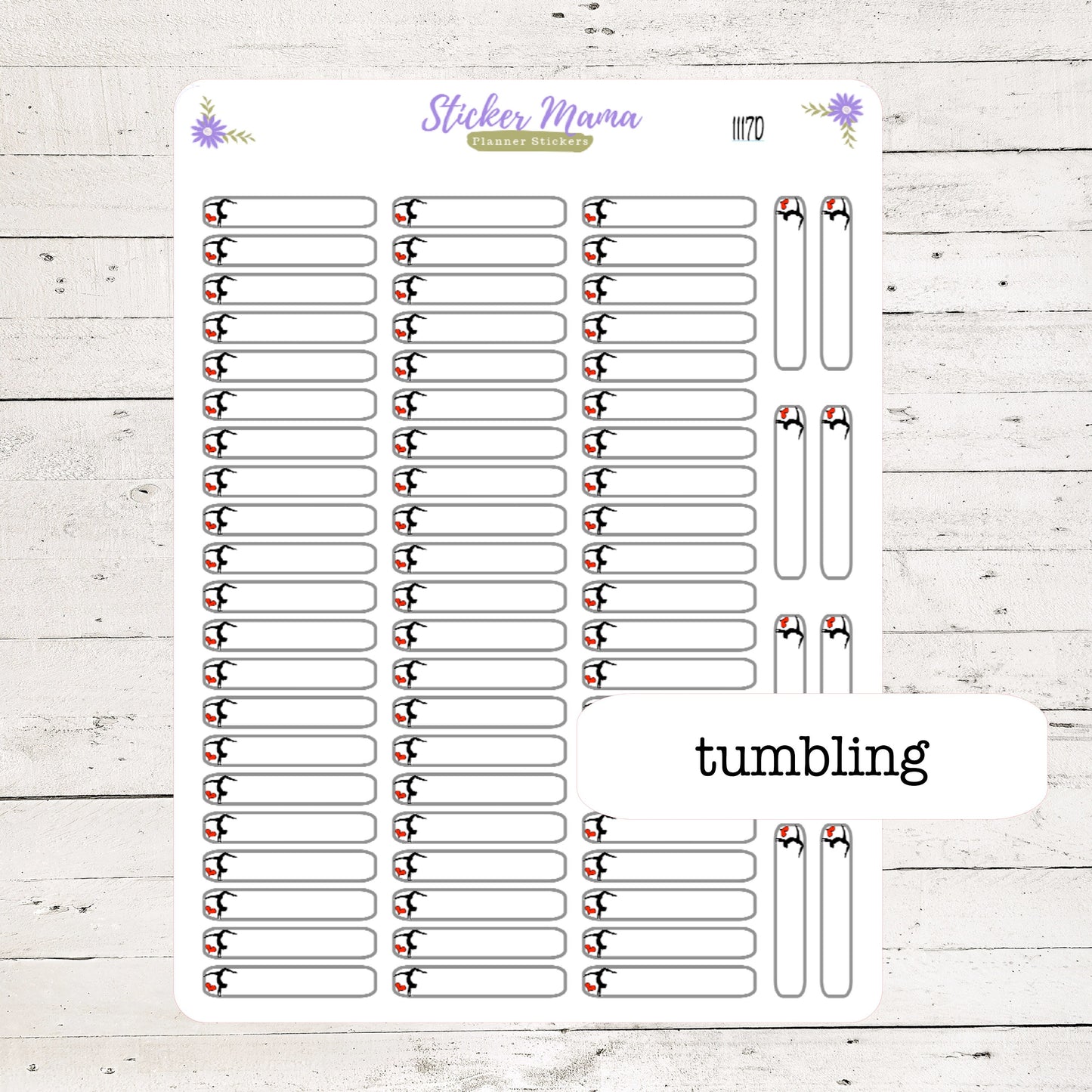 SS-1117d - TUMBLING Planner Stickers  - Tumbling Stickers - Tumbling Practice Stickers