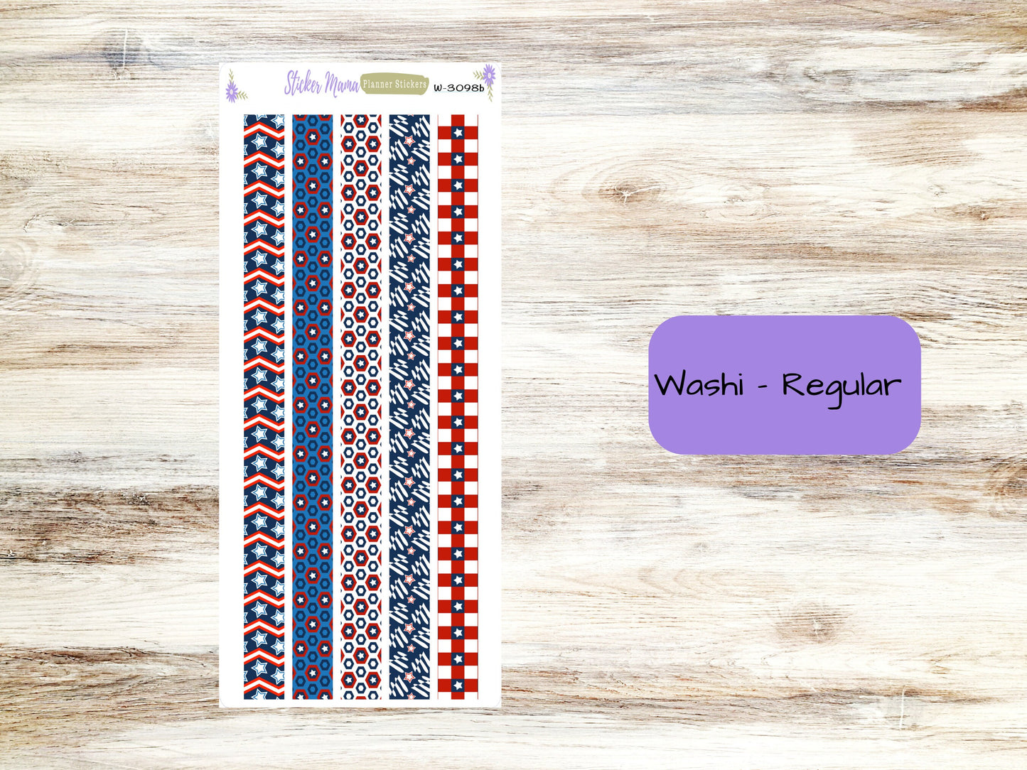 W-3098- Stars and Stripes Washi Stickers || Planner Stickers || Washi for Planners