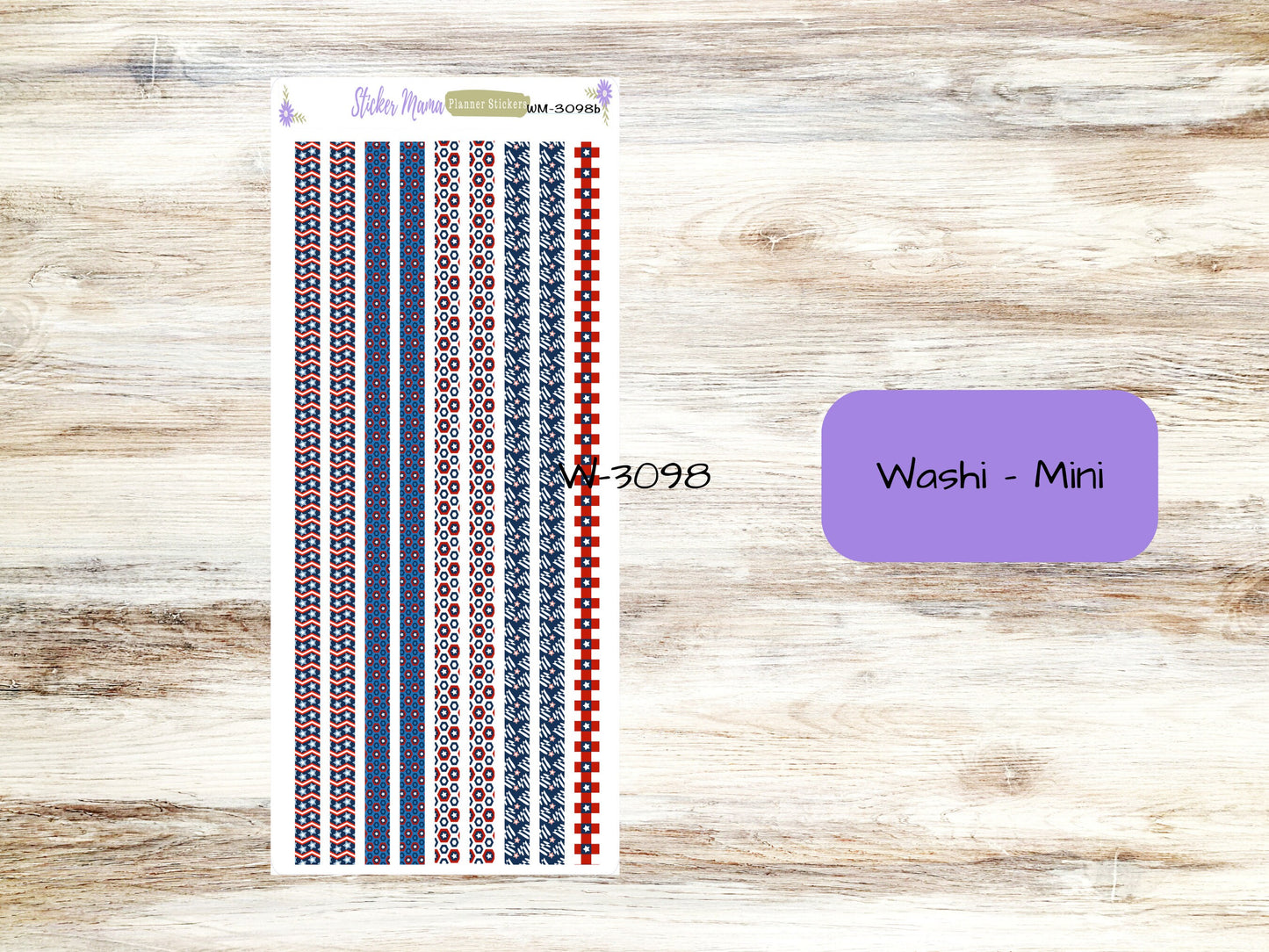 W-3098- Stars and Stripes Washi Stickers || Planner Stickers || Washi for Planners