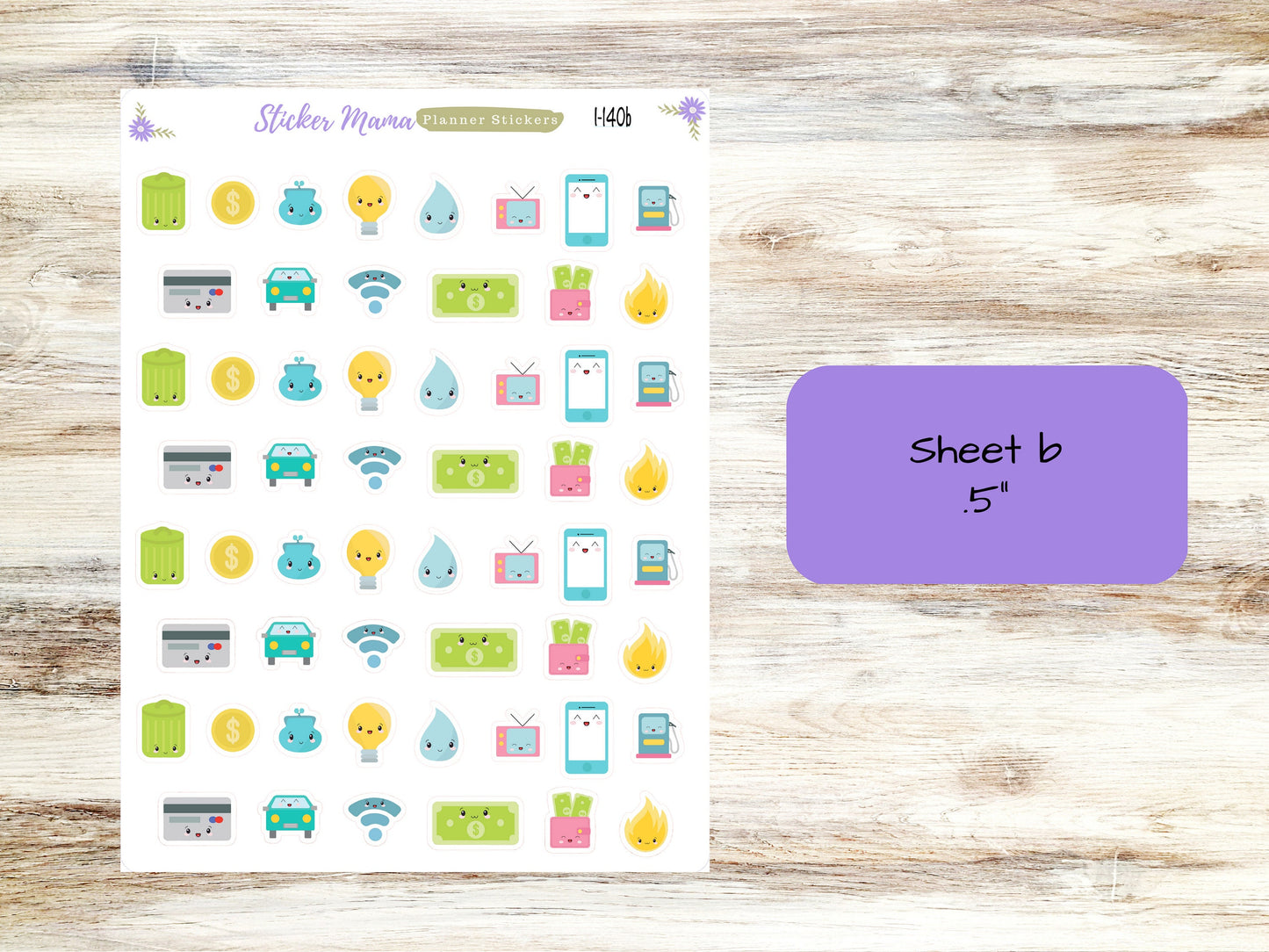 CUTE BUDGET ICONS I-140 || Cute Planner Stickers || Budget Icon Stickers