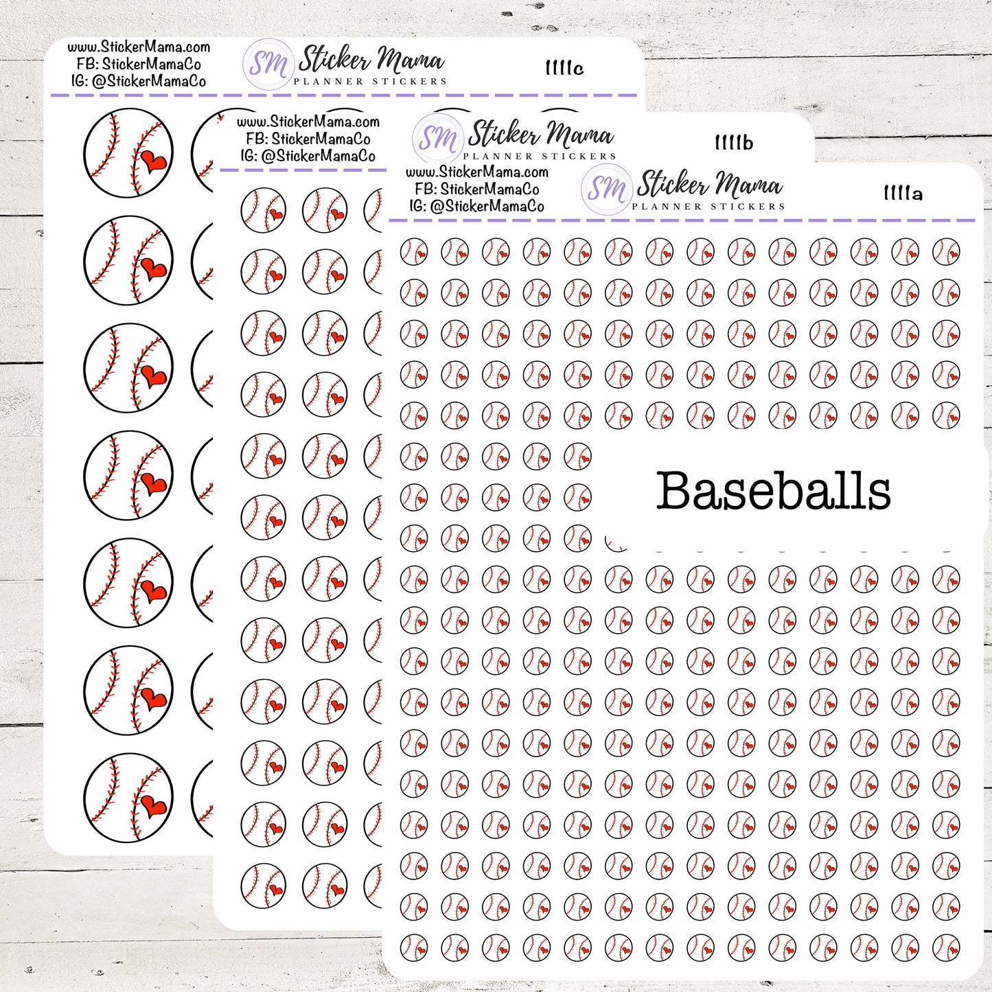 SS-1111 - DOODLE Baseball Planner Stickers  - Baseball Stickers - Baseball Games - Baseball Practice