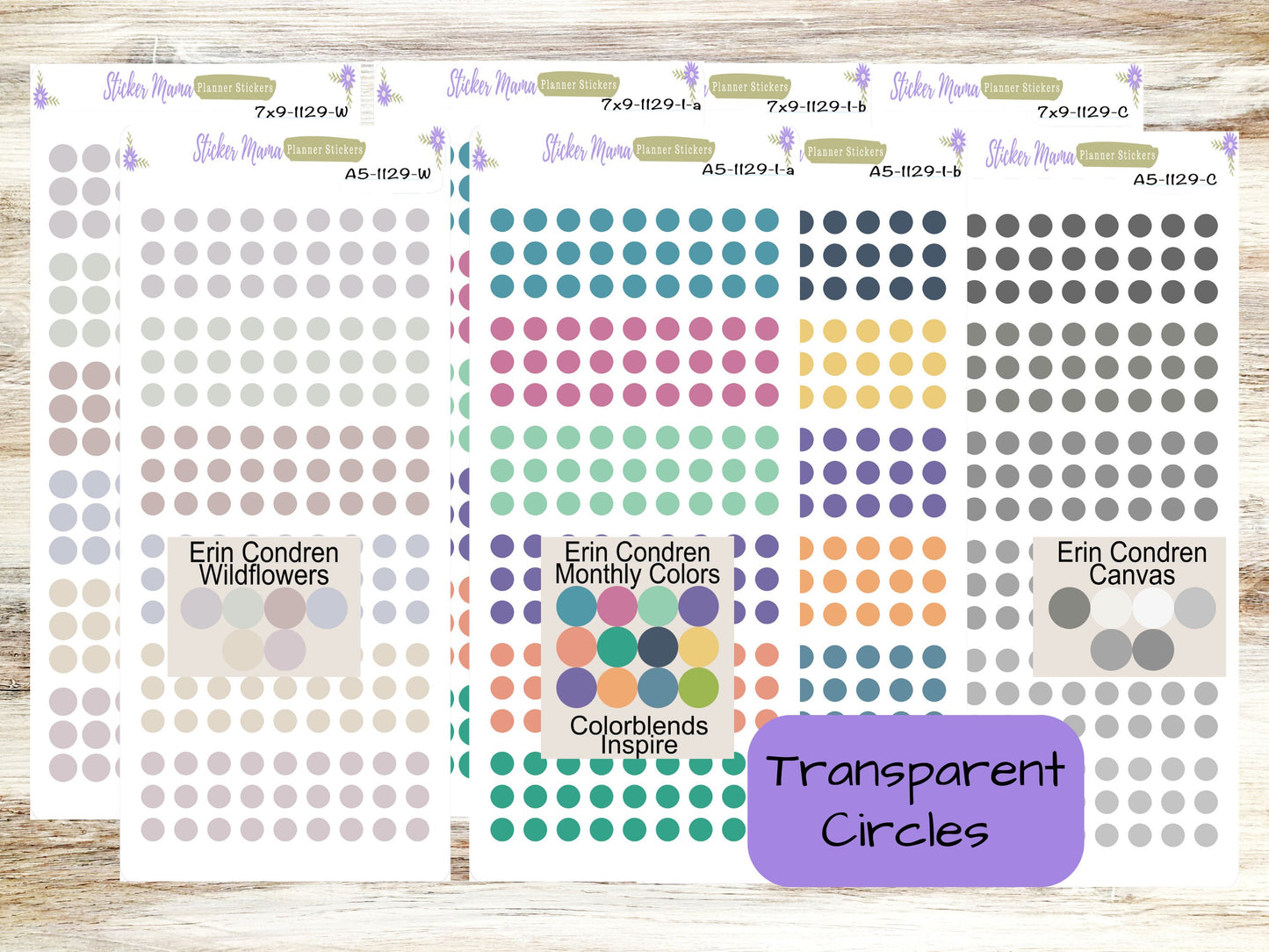 1129 In Inspire, Wildflower, Canvas - Colored Dots - Clear Round Stickers