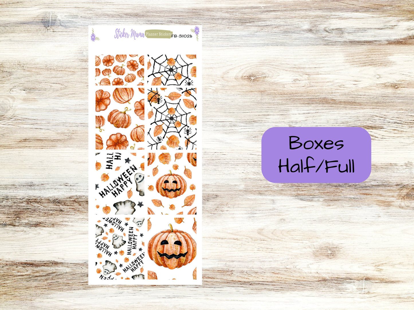 FULL BOXES-3102 || Jack - O - Lantern || Planner Stickers -|| Full Box for Planners