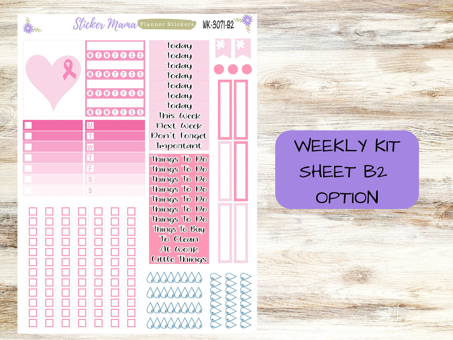 ERIN CONDREN Wk-3071 - October Breast Cancer || Weekly Planner Kit || Erin Condren || Hourly Planner Kit || Vertical Planner Kit