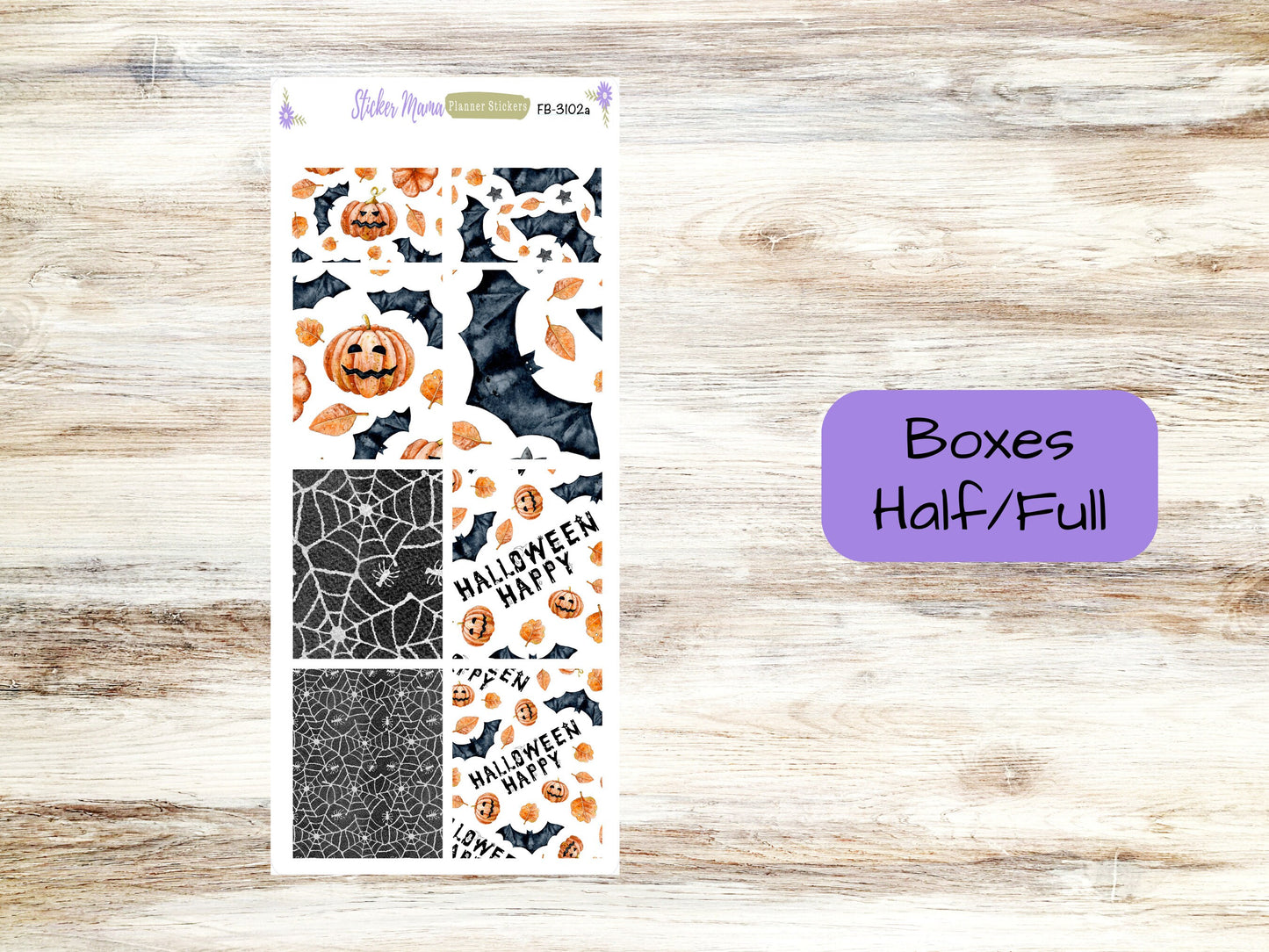 FULL BOXES-3102 || Jack - O - Lantern || Planner Stickers -|| Full Box for Planners