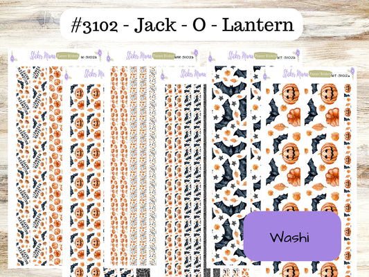 WASHI PLANNER STICKERS || 3102 || Jack - O - Lantern || Washi Stickers || Planner Stickers || Washi for Planners