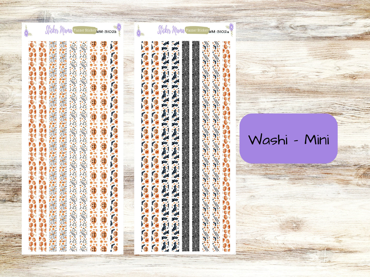 WASHI PLANNER STICKERS || 3102 || Jack - O - Lantern || Washi Stickers || Planner Stickers || Washi for Planners