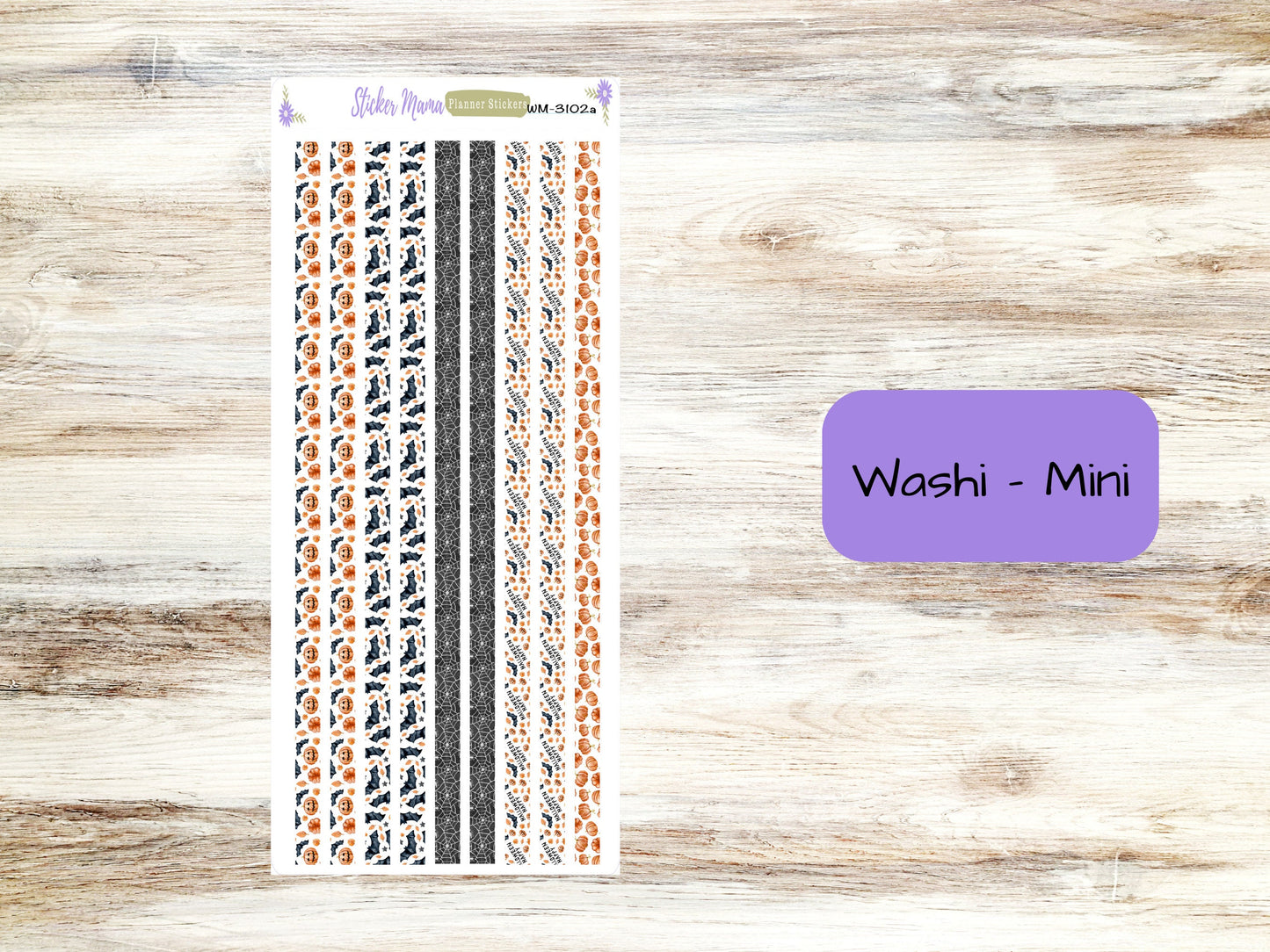 WASHI PLANNER STICKERS || 3102 || Jack - O - Lantern || Washi Stickers || Planner Stickers || Washi for Planners